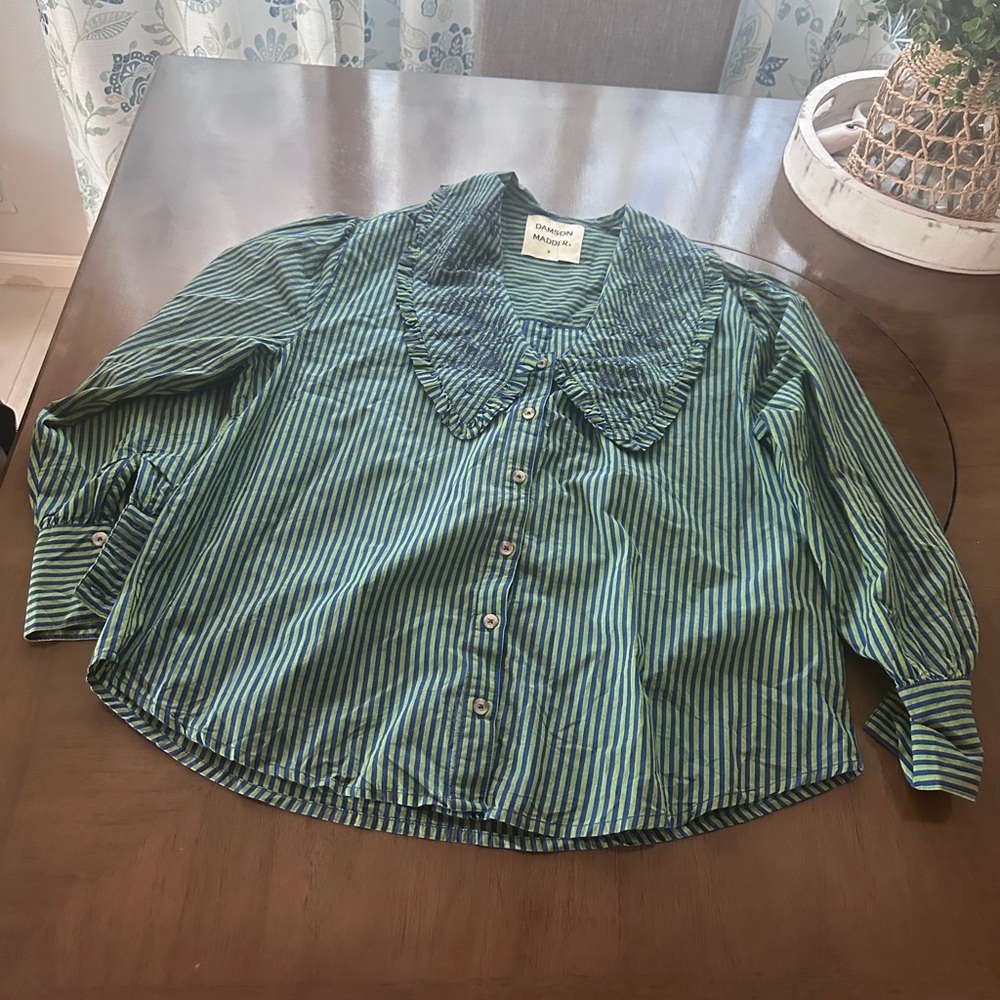 Striped Green Button Down Shirt